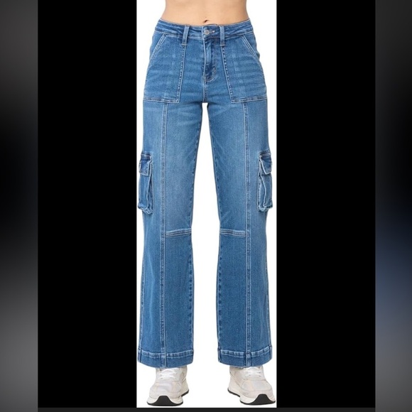 Judy Blue Pants - Judy Blue high waist wide leg cargo jeans 18
